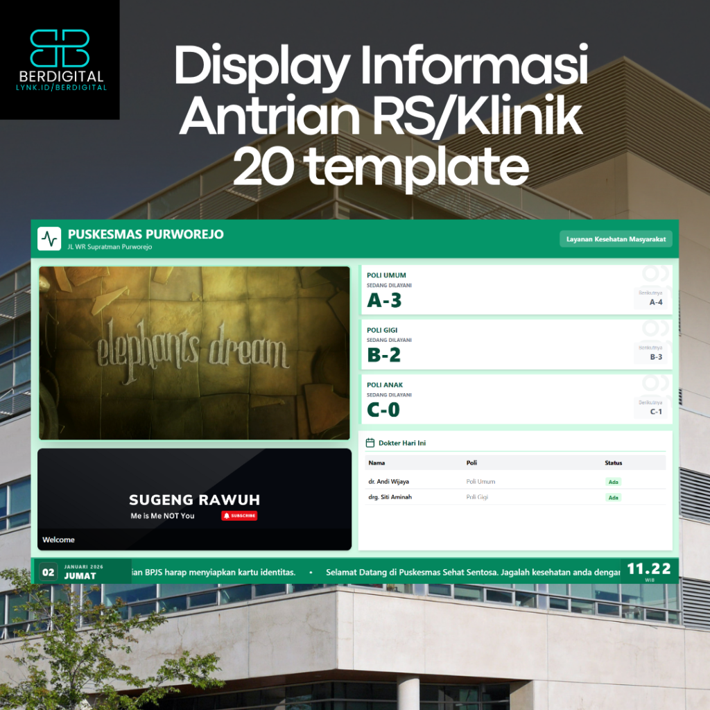 Aplikasi Antrian Rumah Sakit/Klinik dengan Voice