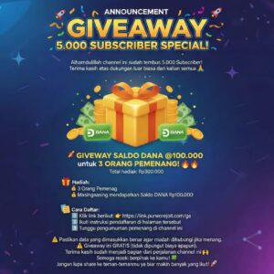 Giveaway Saldo DANA Rp.300.000,- dari PurworejoIT.com